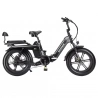 TESWAY X5 Foldable Electric Mountain Bike, 750W 48V 25Ah 45km/h 130KM 85N.m Shimano 7-Speed, 20*4.0-inch Fat Tires - Black