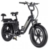 TESWAY X5 Foldable Electric Mountain Bike, 750W 48V 25Ah 45km/h 130KM 85N.m Shimano 7-Speed, 20*4.0-inch Fat Tires - Black