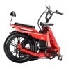 TESWAY X5 Foldable Electric Mountain Bike, 750W 48V 25Ah 45km/h 130KM 85N.m Shimano 7-Speed, 20*4.0-inch Fat Tires - Red