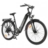 City Elektrische Fiets TESWAY WALKER, 250W 48V 12Ah 25km/h 90KM Shimano 7-Speed 27.5*2.4-inch Banden, Hydraulische Vering-Zwart