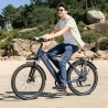 TESWAY STRIDER City Electric Bike, 250W Bafang Motor 48V 12Ah 25km/h 65KM 55N.m 7 Speeds 5 Levels 27.5" Tires,Throttle Mode-Blue