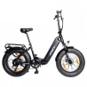 E-Bike MYATU MYT-20XD Step-thru Trekkingfiets, 250W 36V 25AH(900Wh) 25KM/H 100KM 7 Snelheid 20"*4” Dikke Band, EU-conform-Zwart