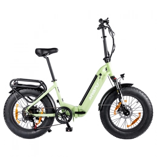 

MYATU MYT-20XD Step-thru E-Bike Trekking Bike, 250W 36V 25AH(900Wh) 25KM/H 100KM 7 Speed 20"*4" Fat Tire, EU-compliant-Green