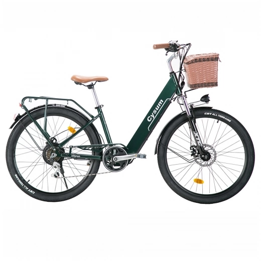 CYSUM Cityrun-20 elektrische fiets, 20'' band, 250W motor, 36V 10Ah accu, 25km/h max snelheid - Groen