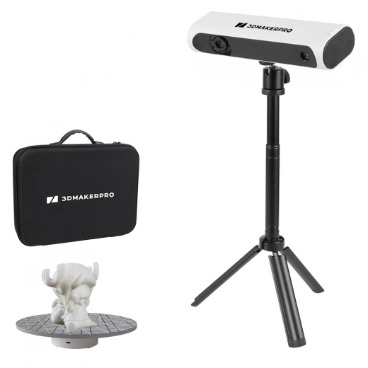 3DMakerpro Lynx 3D Scanner Luxury Edition, 0.10mm Accuracy, 0.30mm Resolution, 10fps Frame Rate - White