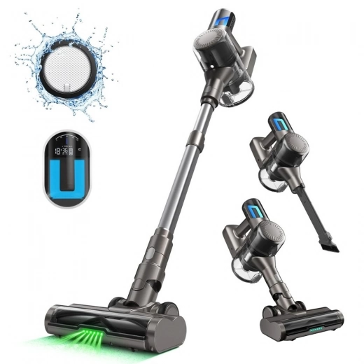 

MOOSOO TD1-Mate Cordless Vacuum Cleaner, 33kPa Suction, LED Display, 45min Runtime, 420W Motor - Grey