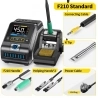 FNIRSI DWS-200 F210 Standard 200W Digital Soldering Iron Station Kit, with 1 Iron Tip and 2 Helping Hands - Black