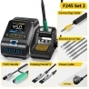 FNIRSI DWS-200 F245 Premium 200W Soldering Iron Station Kit, with 6 Iron Tips and 2 Helping Hands - Black