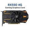 PELADN RX550 Graphics Card, 4GB GDDR5, 128bits, PCI Express 3.0, HDMI+DP+DVI, Single-fan - Black