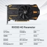 PELADN RX550 Graphics Card, 4GB GDDR5, 128bits, PCI Express 3.0, HDMI+DP+DVI, Single-fan - Black