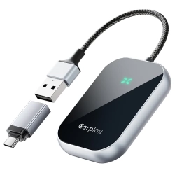 Bedrade naar draadloze Carplay-adapter DriFox A21, Plug & Play, automatische verbinding