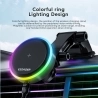 Magnetic Car Phone Holder Wireless Charger ESSAGER Qi 15W RGB, Chuck Type - Black