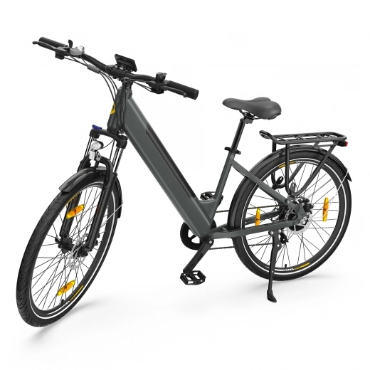  T1 STEP-THRU E-Bike Trekking Bike, 36V 13AH 250W 25KM/H 100KM Long Range 27.5" CST-Tires, EU-compliant - Dark Grey