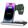 W336 3 in 1 Wireless Charger for iPhone/ Samsung/ Airpods/ Apple Watch