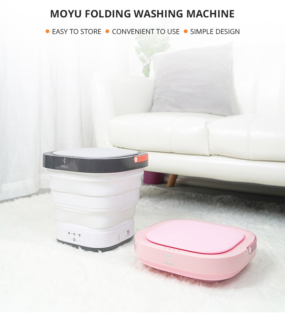 Moyu Mini Portable & Faltbare Energiesparende elektrische Waschmaschine für  Reisen & zu Hause (2. Gen) 