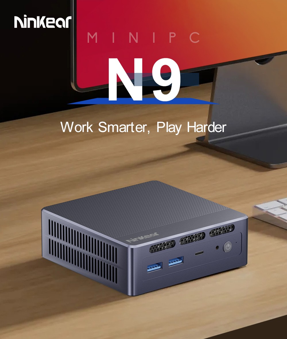 AOOSTAR T8 Mini PC (Free Docking Station), Intel N100 4 Cores Max 3.4GHz, 12GB LPDDR5 RAM 512GB SSD, Support Dual-screen 4K@60Hz Display, Dual Band WiFi, 1*Full-featured Type-C 2*USB3.0 2*USB2.0 1*HDMI 2*1000Mbps LAN 1*Audio Jack, 35W GaN Charger